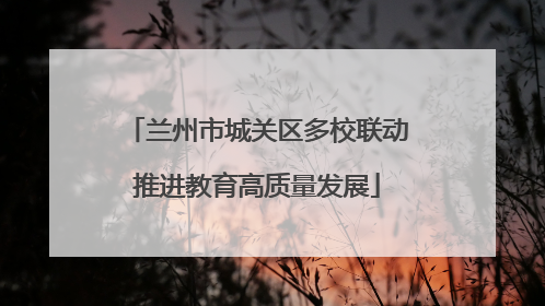 兰州市城关区多校联动推进教育高质量发展