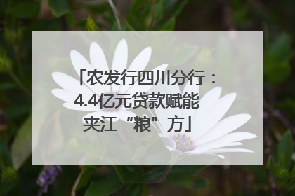 农发行四川分行：4.4亿元贷款赋能夹江“粮”方