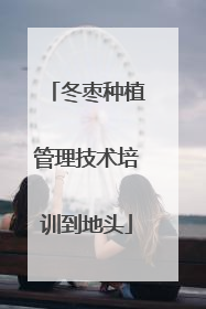 冬枣种植管理技术培训到地头