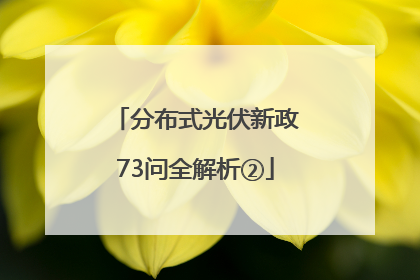 分布式光伏新政73问全解析②
