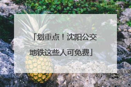 划重点！沈阳公交地铁这些人可免费
