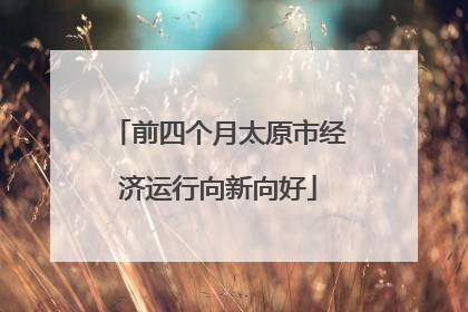 前四个月太原市经济运行向新向好