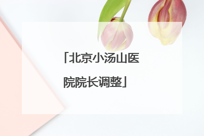 北京小汤山医院院长调整