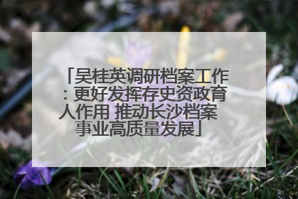 吴桂英调研档案工作：更好发挥存史资政育人作用 推动长沙档案事业高质量发展