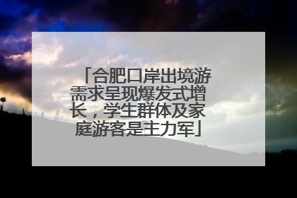 合肥口岸出境游需求呈现爆发式增长，学生群体及家庭游客是主力军