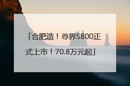 合肥造！尊界S800正式上市！70.8万元起