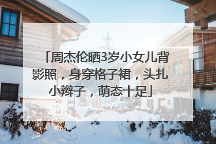 周杰伦晒3岁小女儿背影照，身穿格子裙，头扎小辫子，萌态十足