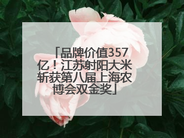 品牌价值357亿！江苏射阳大米斩获第八届上海农博会双金奖
