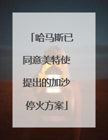哈马斯已同意美特使提出的加沙停火方案