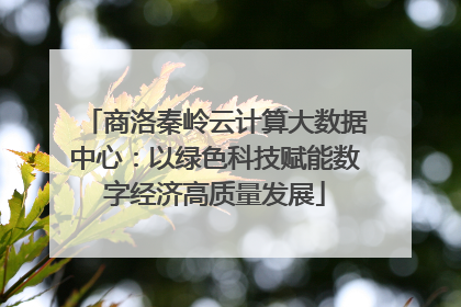 商洛秦岭云计算大数据中心：以绿色科技赋能数字经济高质量发展