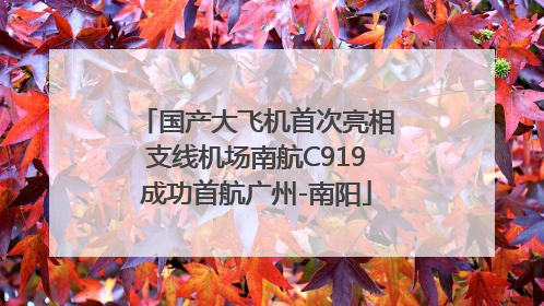 国产大飞机首次亮相支线机场南航C919成功首航广州-南阳