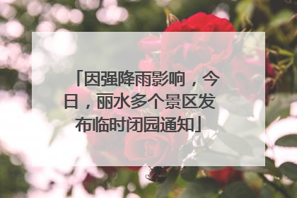 因强降雨影响，今日，丽水多个景区发布临时闭园通知