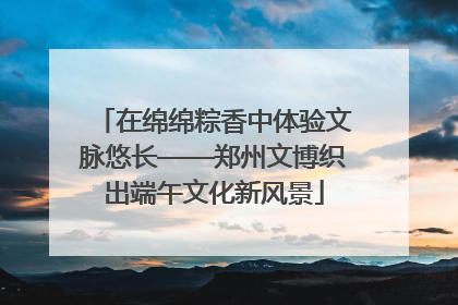 在绵绵粽香中体验文脉悠长——郑州文博织出端午文化新风景