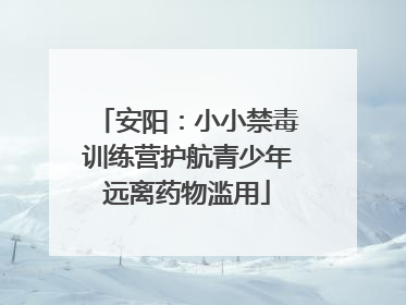 安阳：小小禁毒训练营护航青少年远离药物滥用
