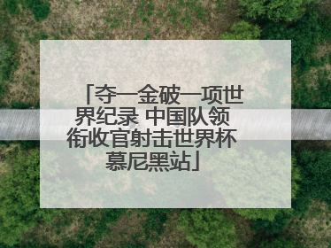 夺一金破一项世界纪录 中国队领衔收官射击世界杯慕尼黑站