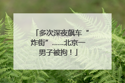 多次深夜飙车“炸街”……北京一男子被拘！