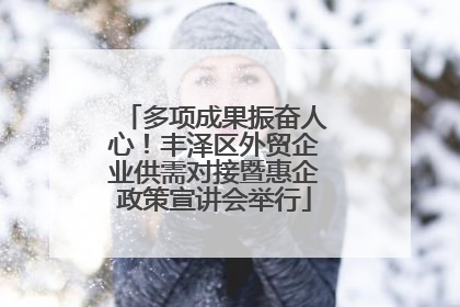 多项成果振奋人心！丰泽区外贸企业供需对接暨惠企政策宣讲会举行