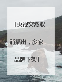 央视突然取消播出，多家品牌下架