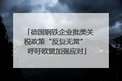 德国钢铁企业批美关税政策“反复无常” 呼吁欧盟加强应对
