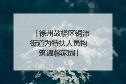 徐州鼓楼区铜沛街道为特扶人员构筑温馨家园