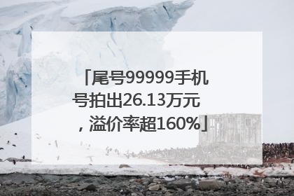 尾号99999手机号拍出26.13万元，溢价率超160%