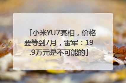 小米YU7亮相，价格要等到7月，雷军：19.9万元是不可能的