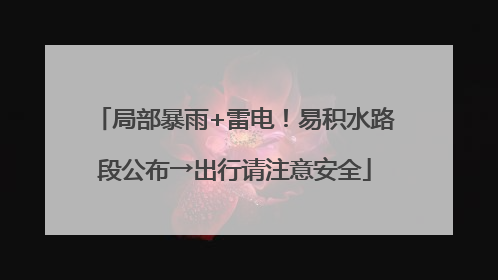 局部暴雨+雷电！易积水路段公布→出行请注意安全