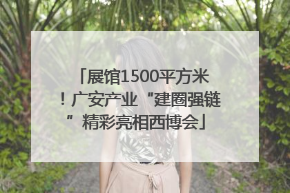 展馆1500平方米！广安产业“建圈强链”精彩亮相西博会