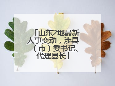 山东2地最新人事变动，涉县（市）委书记、代理县长