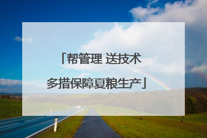 帮管理 送技术 多措保障夏粮生产