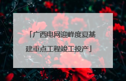 广西电网迎峰度夏基建重点工程竣工投产
