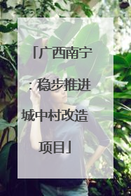 广西南宁：稳步推进城中村改造项目
