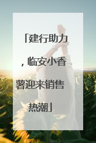 建行助力，临安小香薯迎来销售热潮
