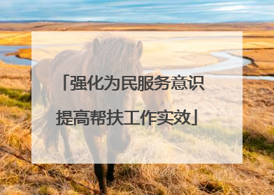 强化为民服务意识 提高帮扶工作实效