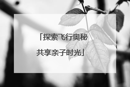 探索飞行奥秘 共享亲子时光