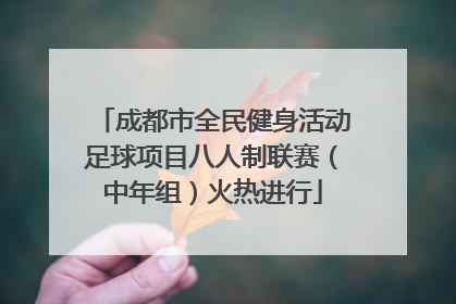 成都市全民健身活动足球项目八人制联赛（中年组）火热进行