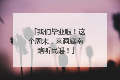 我们毕业啦！这个周末，来洞庭南路听民谣！