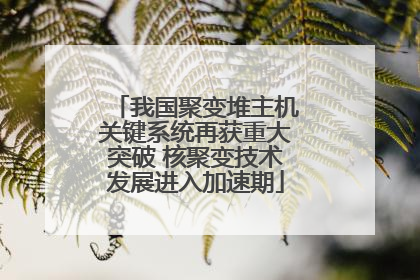 我国聚变堆主机关键系统再获重大突破 核聚变技术发展进入加速期