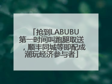抢到LABUBU第一时间叫跑腿取送，顺丰同城等即配成潮玩经济参与者