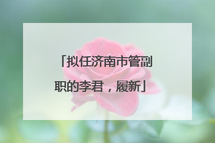 拟任济南市管副职的李君，履新
