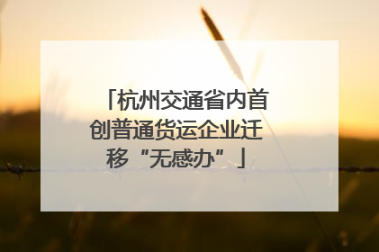 杭州交通省内首创普通货运企业迁移“无感办”