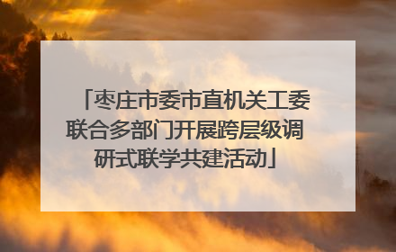 枣庄市委市直机关工委联合多部门开展跨层级调研式联学共建活动