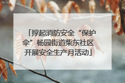 撑起消防安全“保护伞”杨园街道柴东社区开展安全生产月活动