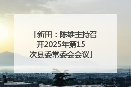 新田：陈雄主持召开2025年第15次县委常委会会议