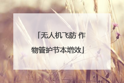 无人机飞防 作物管护节本增效