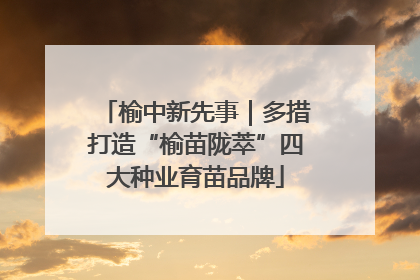 榆中新先事｜多措打造“榆苗陇萃”四大种业育苗品牌