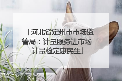河北省定州市市场监管局：计量服务进市场 计量检定惠民生