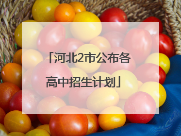 河北2市公布各高中招生计划