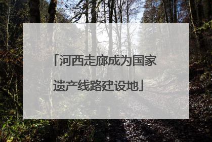 河西走廊成为国家遗产线路建设地