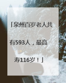 泉州百岁老人共有593人，最高寿116岁！